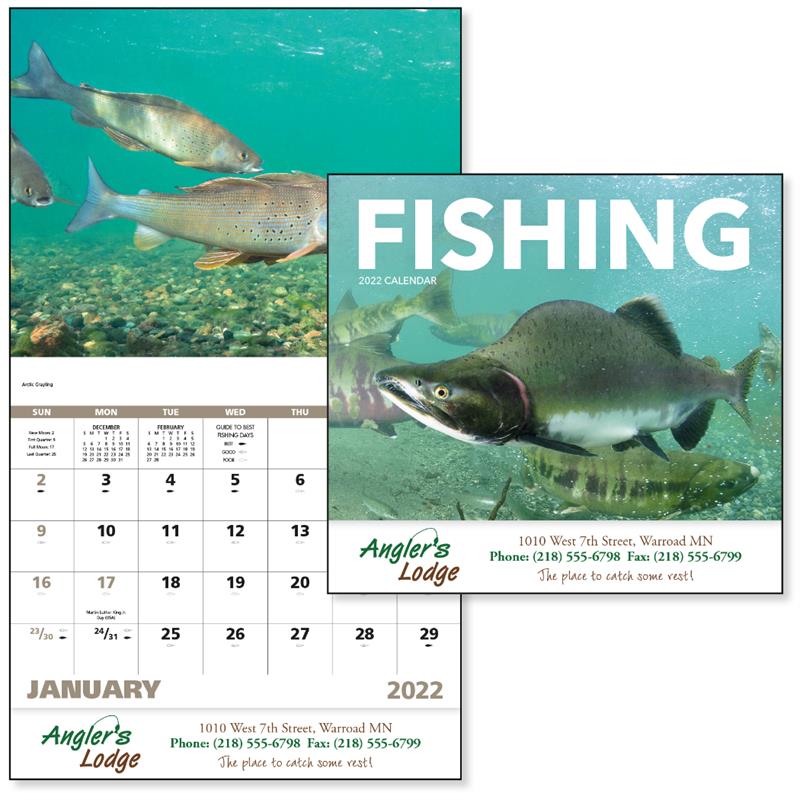 13 Month Fishing Wall CalendarC7299