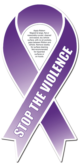 Stock Domestic Violence Awareness Ribbon Shaped Car Magnet